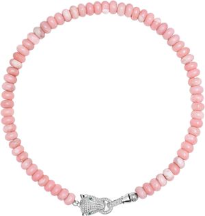 Pink Opal Choker with Panther Head