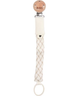 BIBS Pacifier Clip Braided Ivory/Vanilla