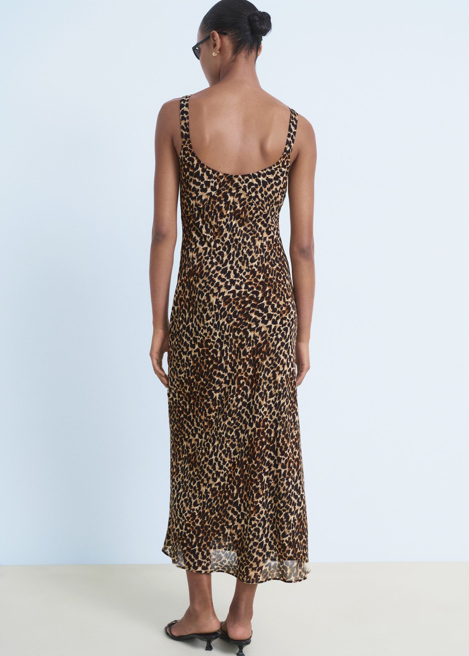 Animal-print midi-dress