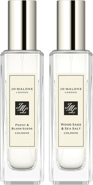 Peony & Blush Suede + Wood Sage & Sea Salt Cologne Scent Pairing Duo