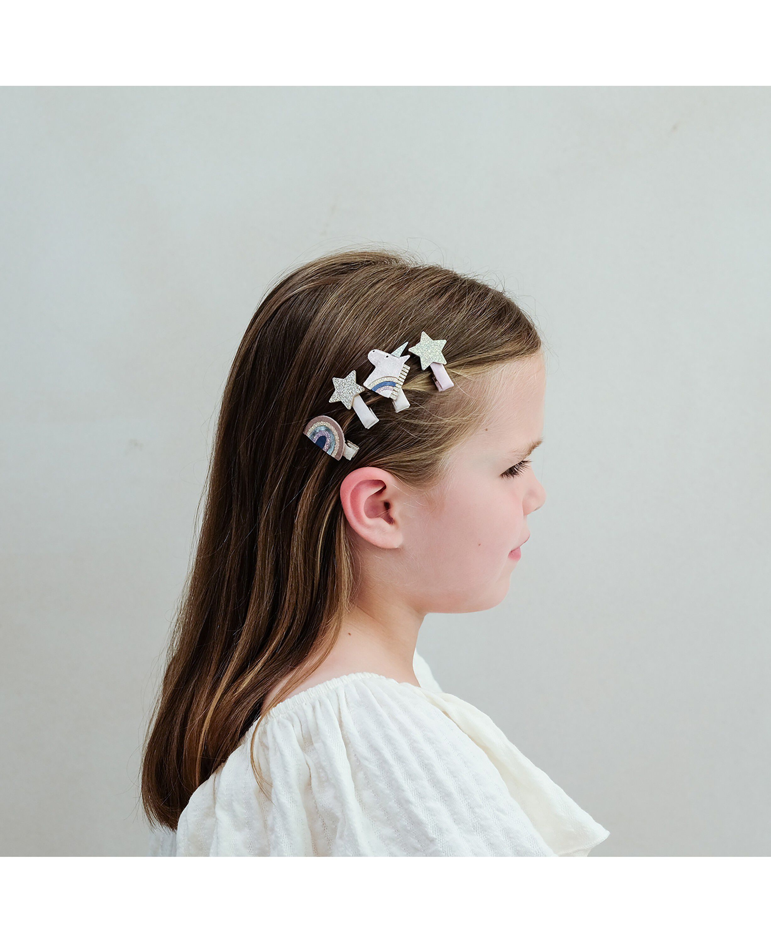 Mimi & Lula - 8 h&aring;rclips - Mini Unicorn Celeste