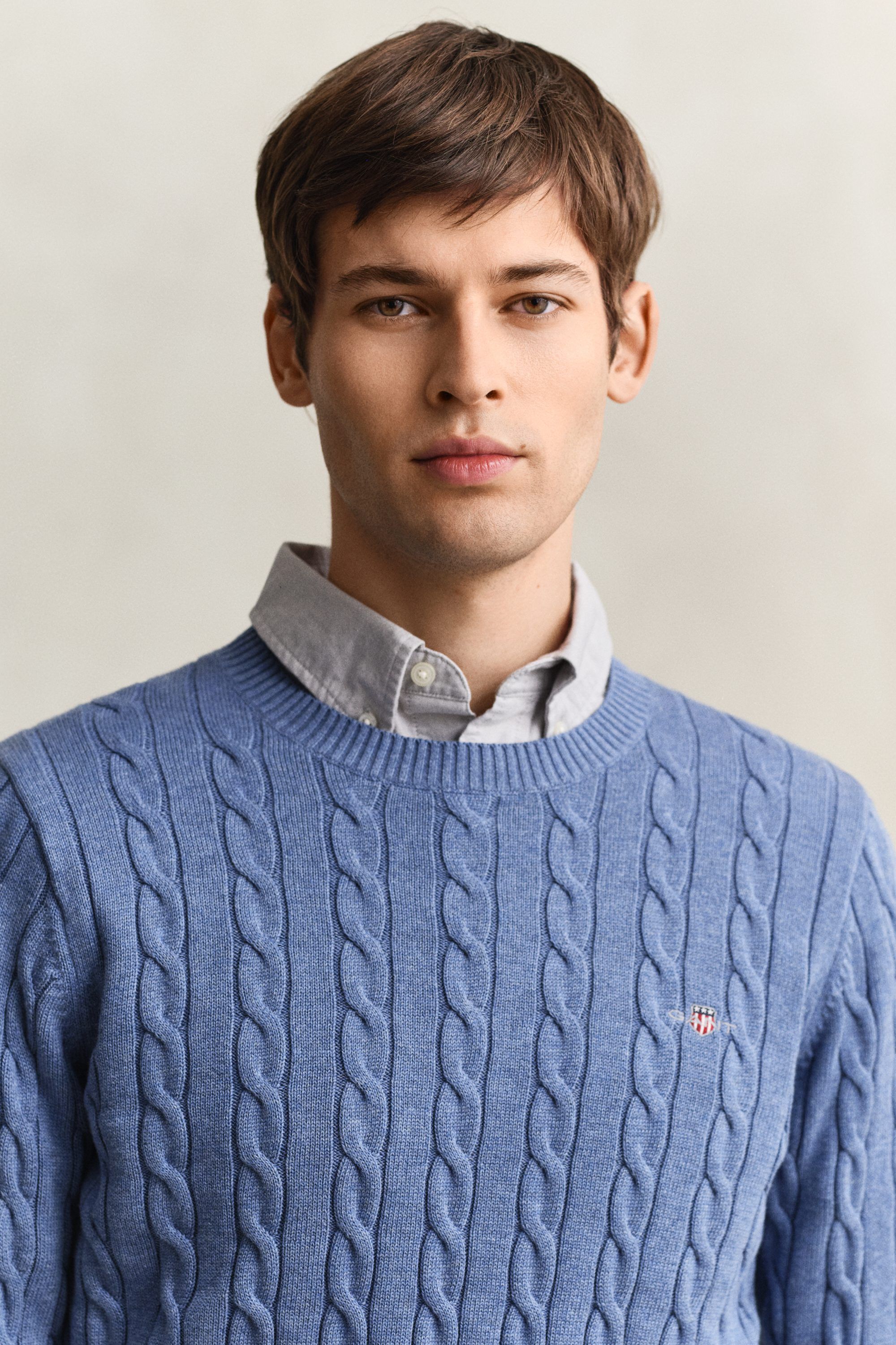 COTTON CABLE C-NECK