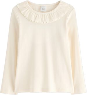 Top ls rib with frill collar