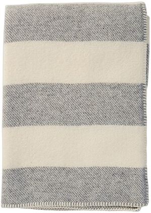 Uldplaid Unni stripe light grey/whi
