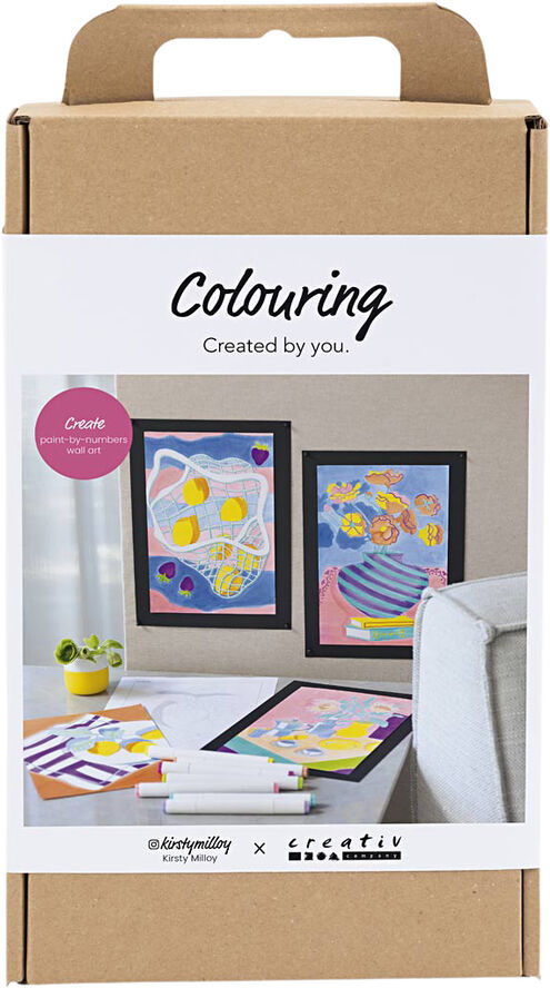 DIY Kit Farvelægning, Paint by numbers, markers