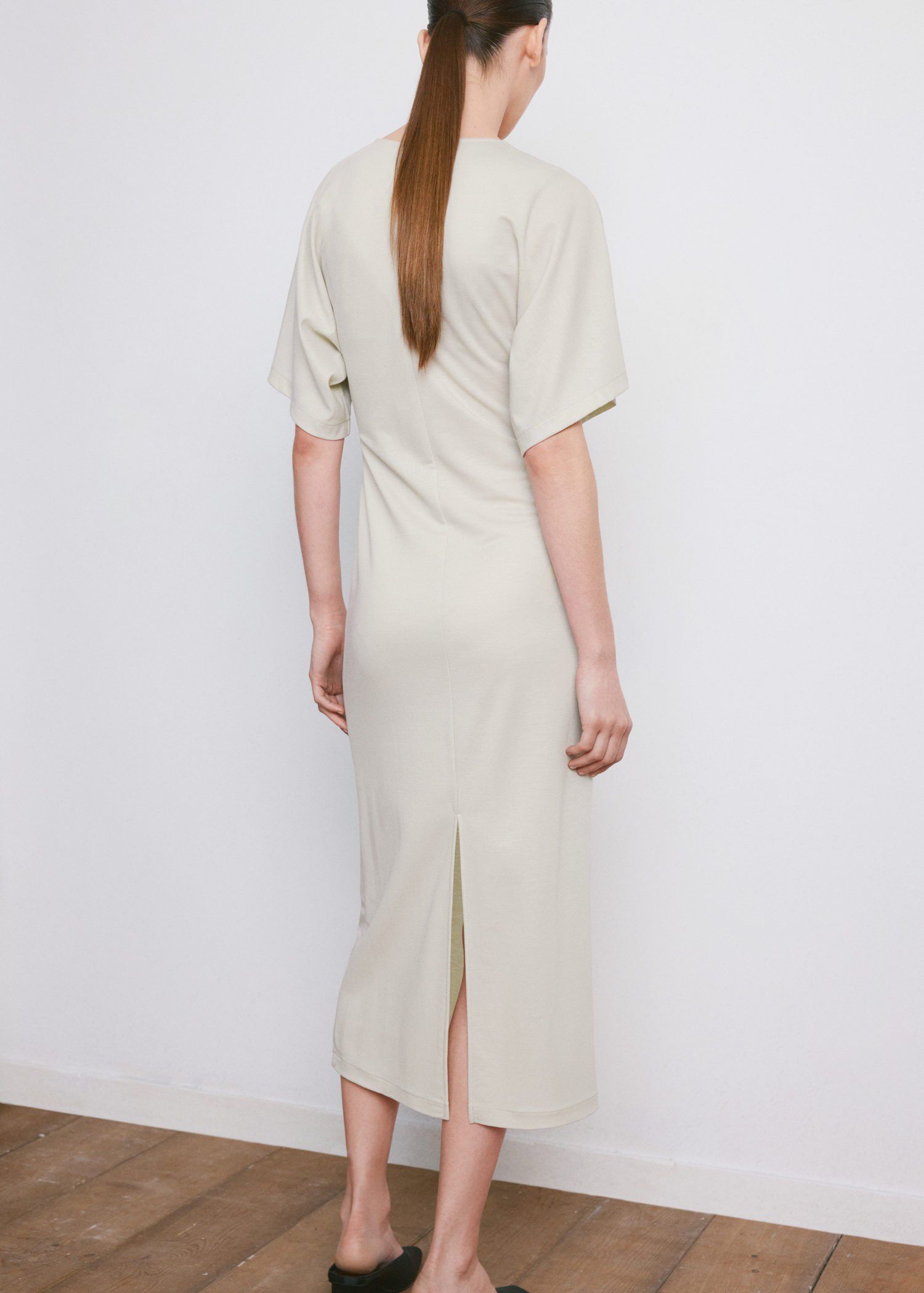 Side gathered details dress