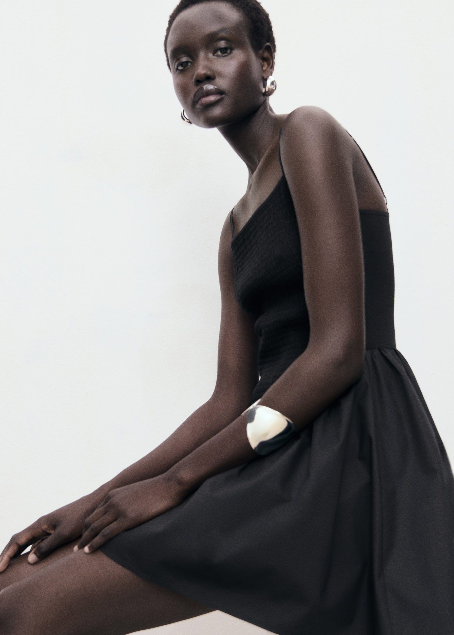 Combined gathered dress