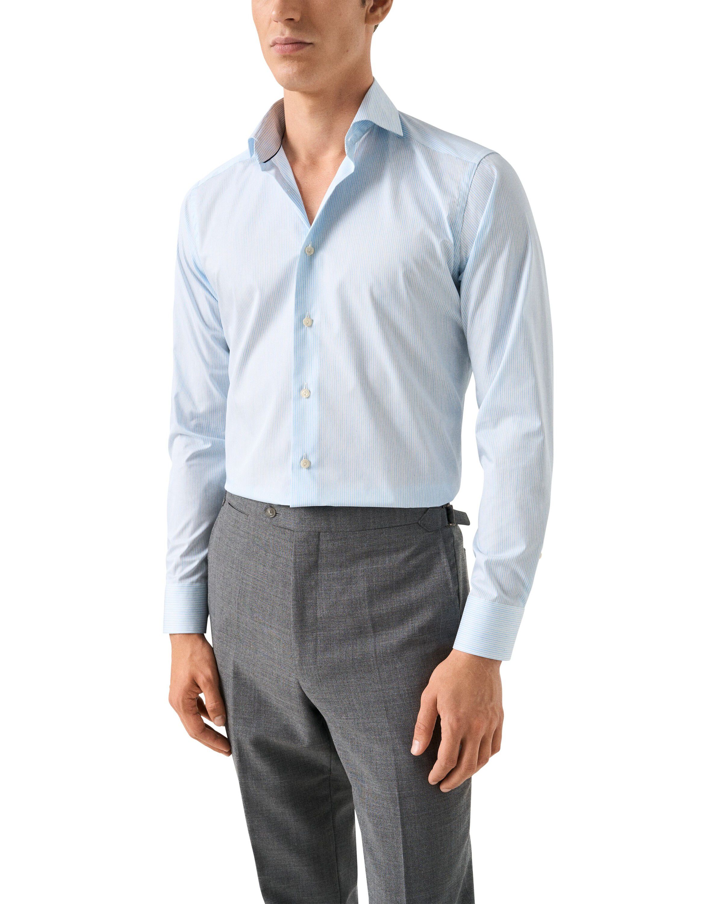 Slim Fit Striped Melange Twill Shirt