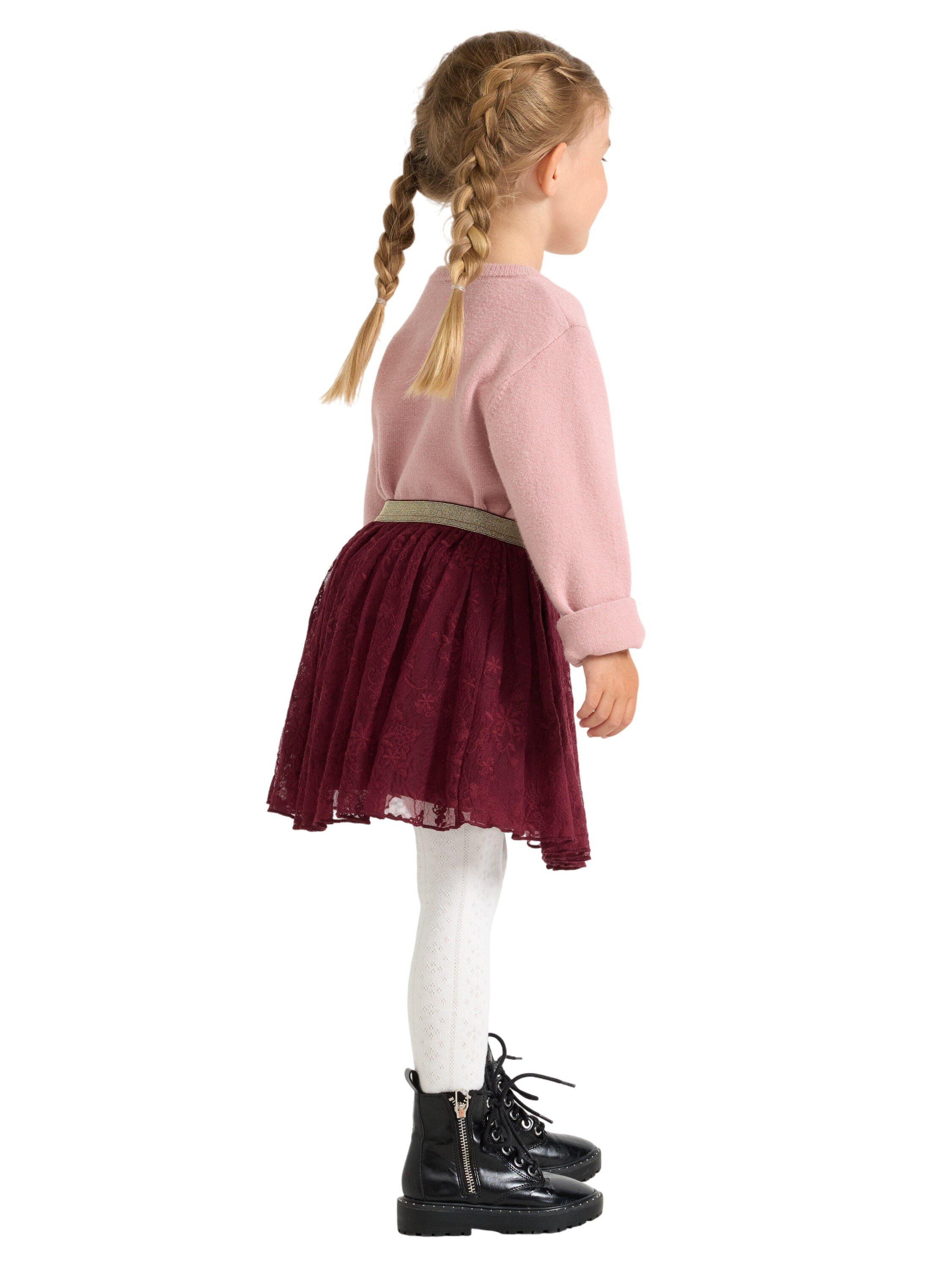 Jersey skirt with sheer lace and a