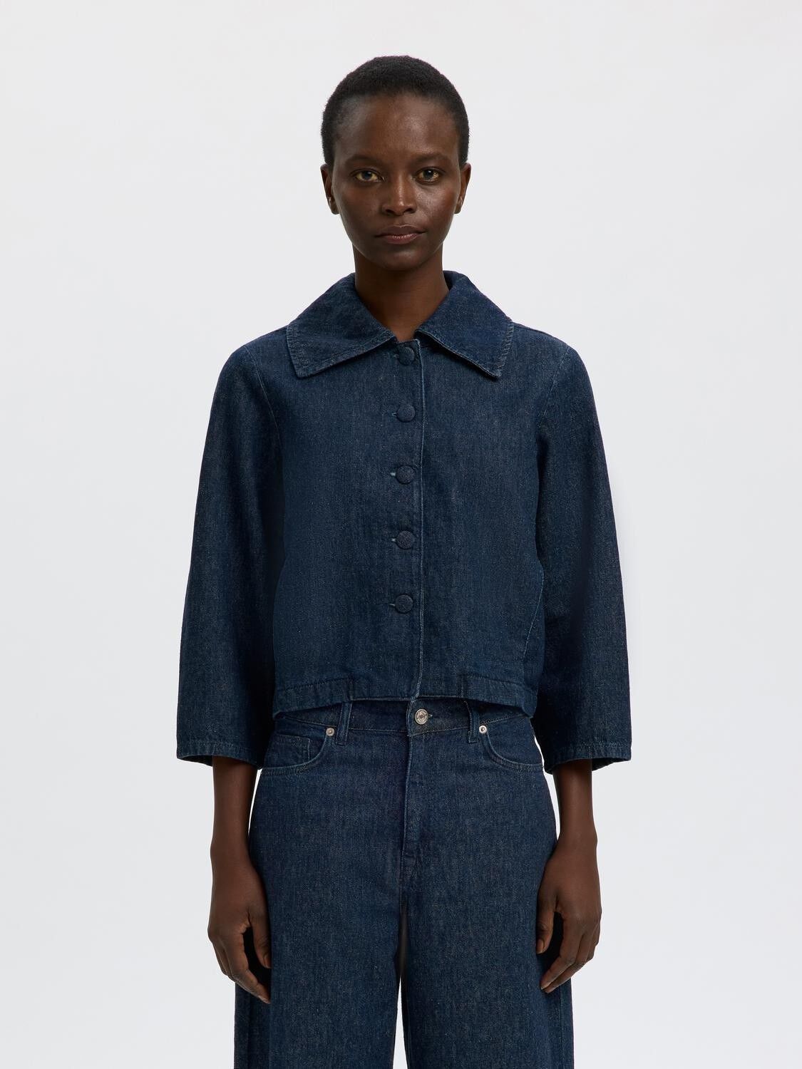 Slfrelaxed Hanny 3/4 Denim Jacket