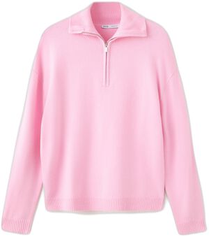 Striped sweater with perkins neck
