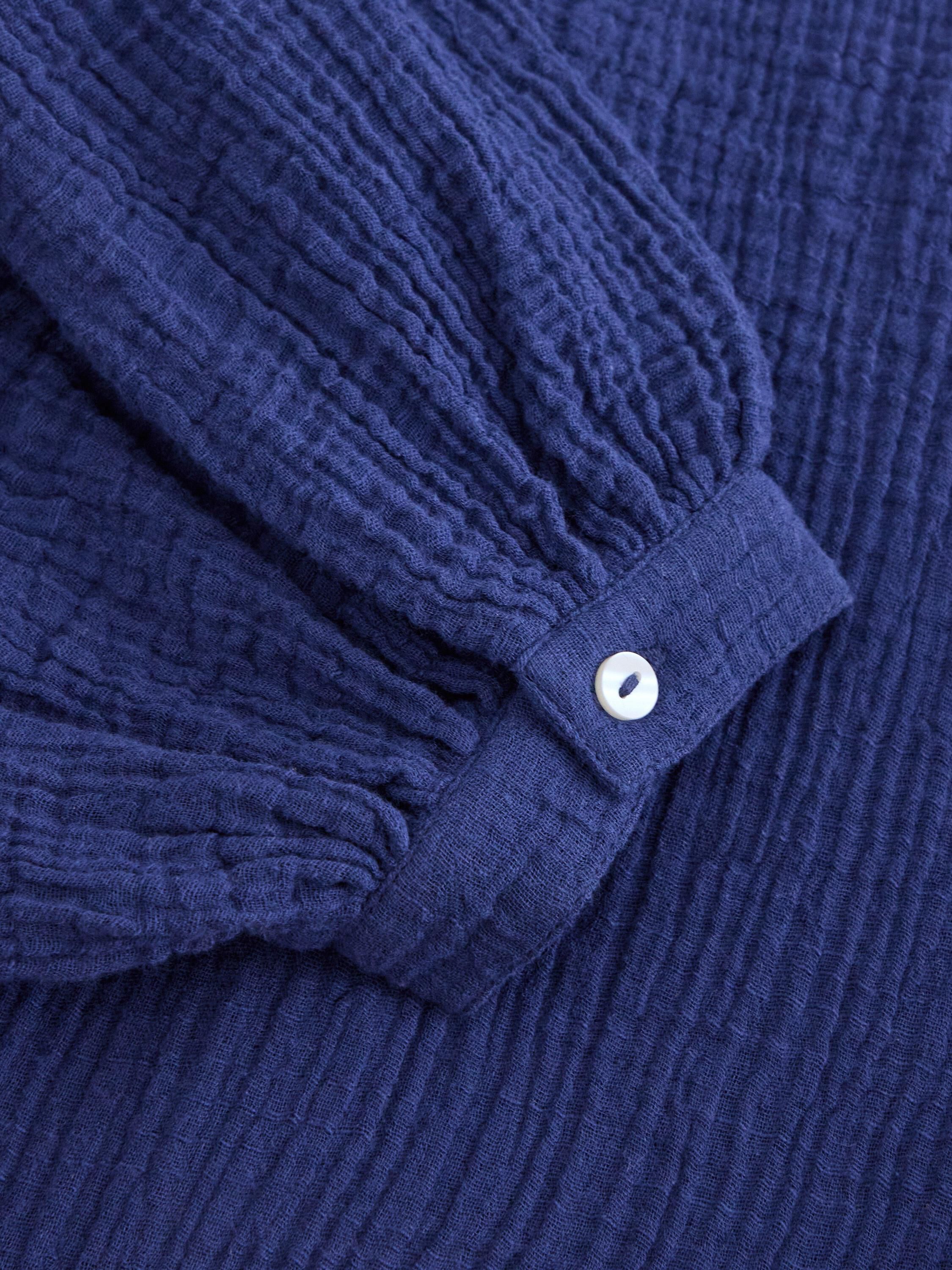 Soft blouse in cotton gauze with wi