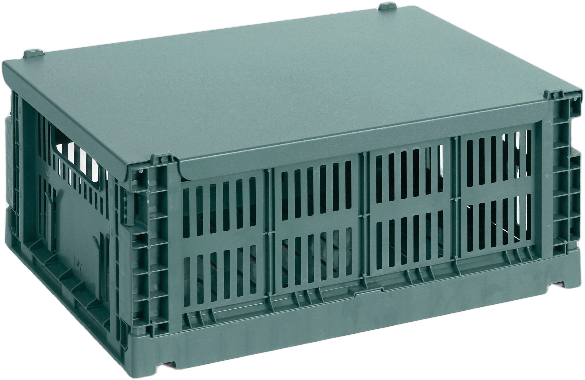 HAY Colour Crate Lid Metal-Medium-Dark green
