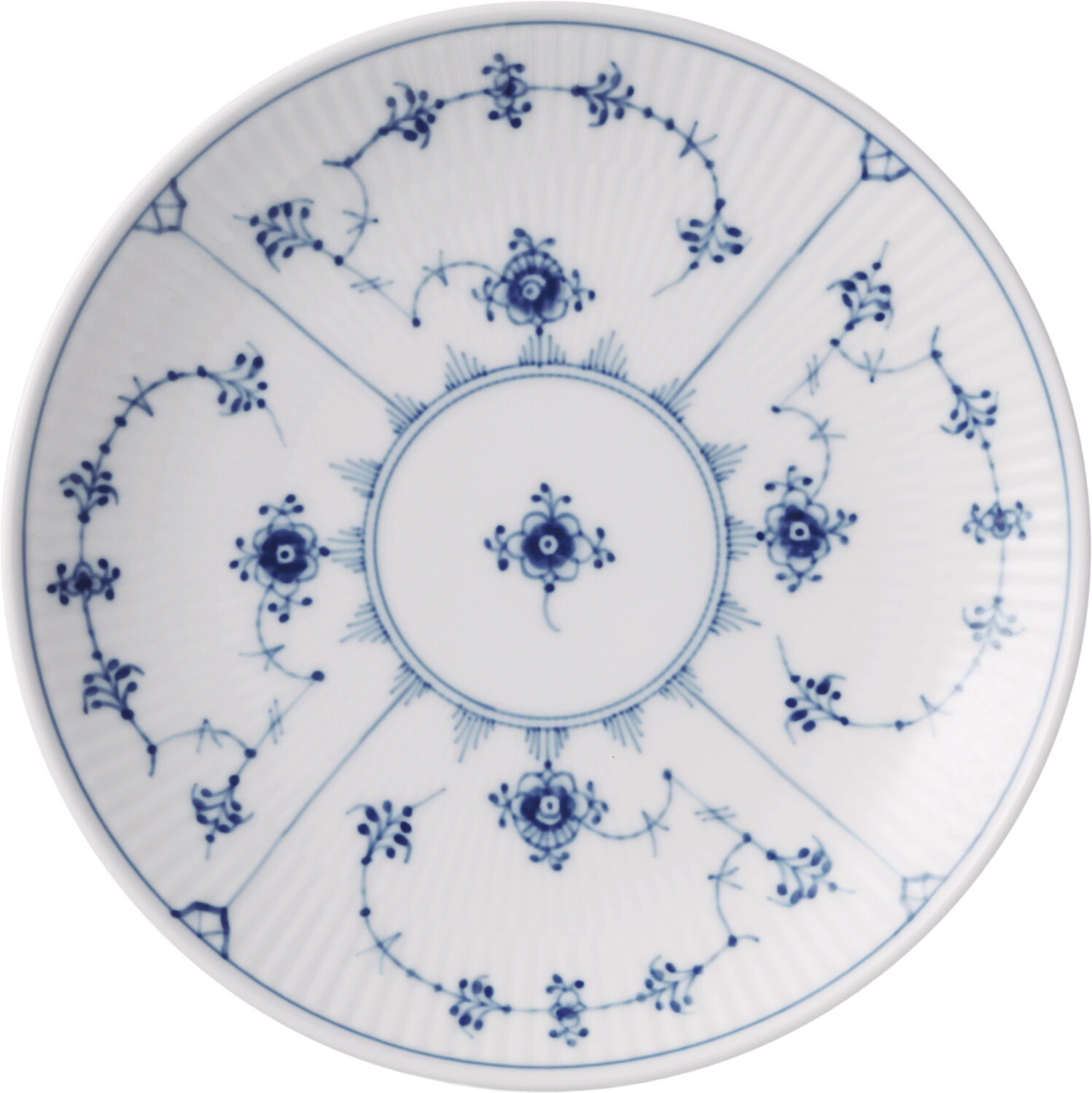 Musselmalet Riflet tallerken coupe 19 cm