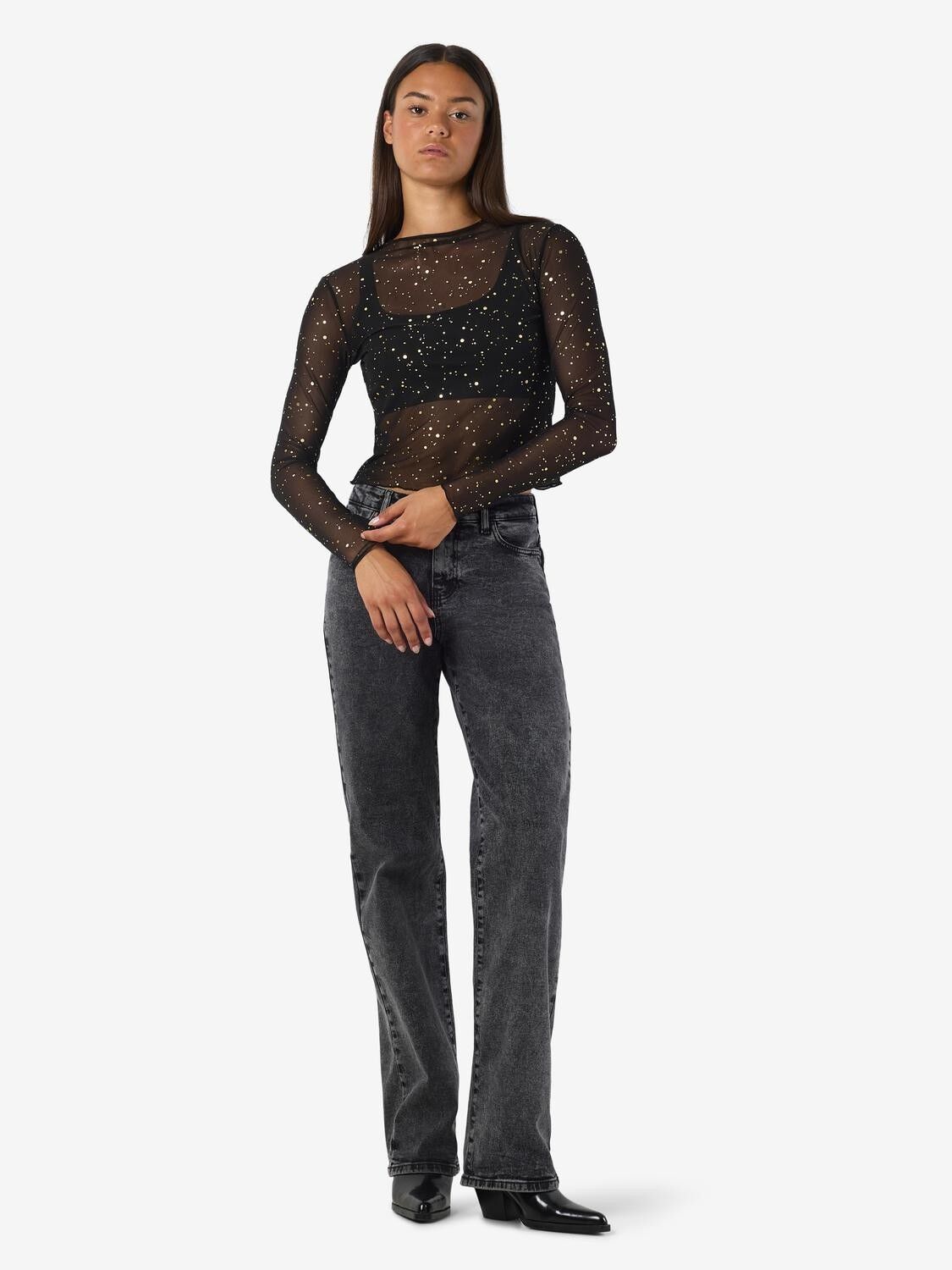 Nmstar Foil L/S High Neck Mesh Jrs Fwd