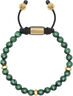 Men's Beaded Bracelet with Malachite and Gold Plating