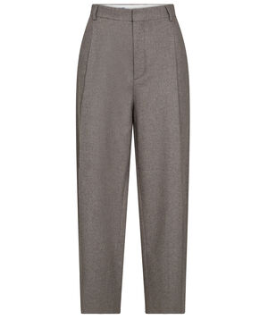 Wide Pleated Flannel Trousers