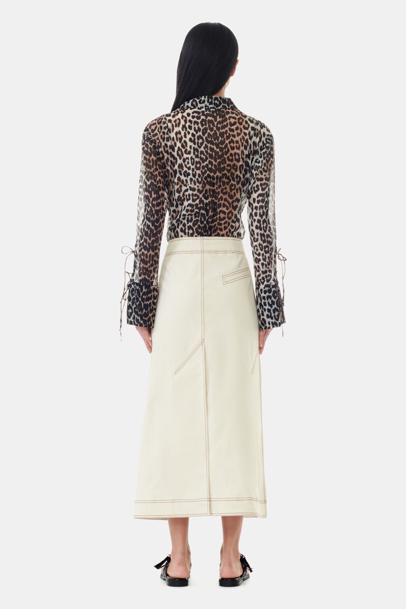 Printed Chiffon Slim Shirt