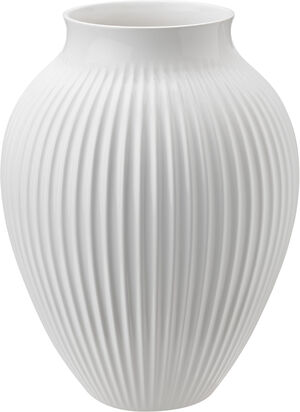 Knabstrup vas H 27 cm ripple white