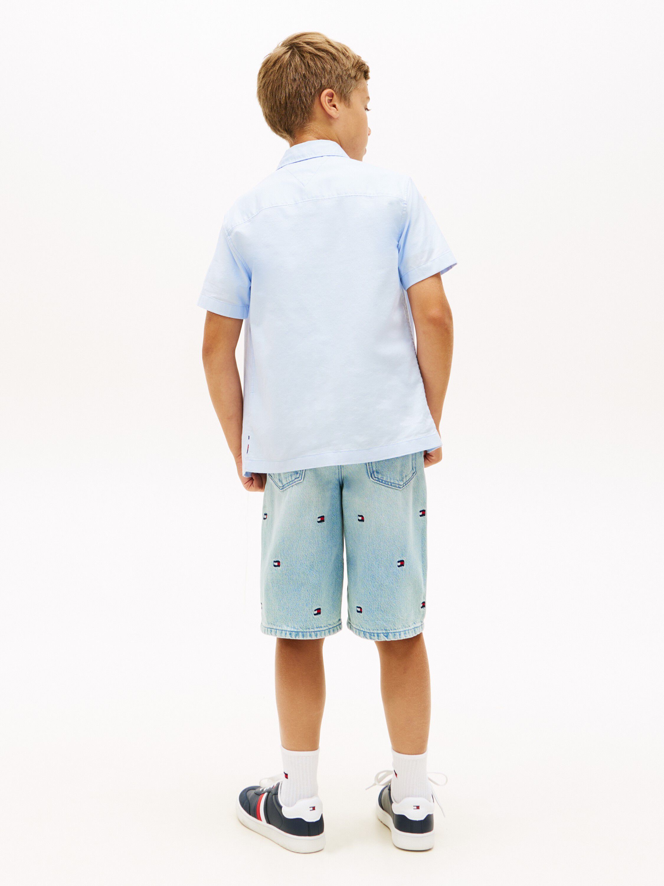 Essential Flag Embroidery Short Sleeve Oxford Shirt