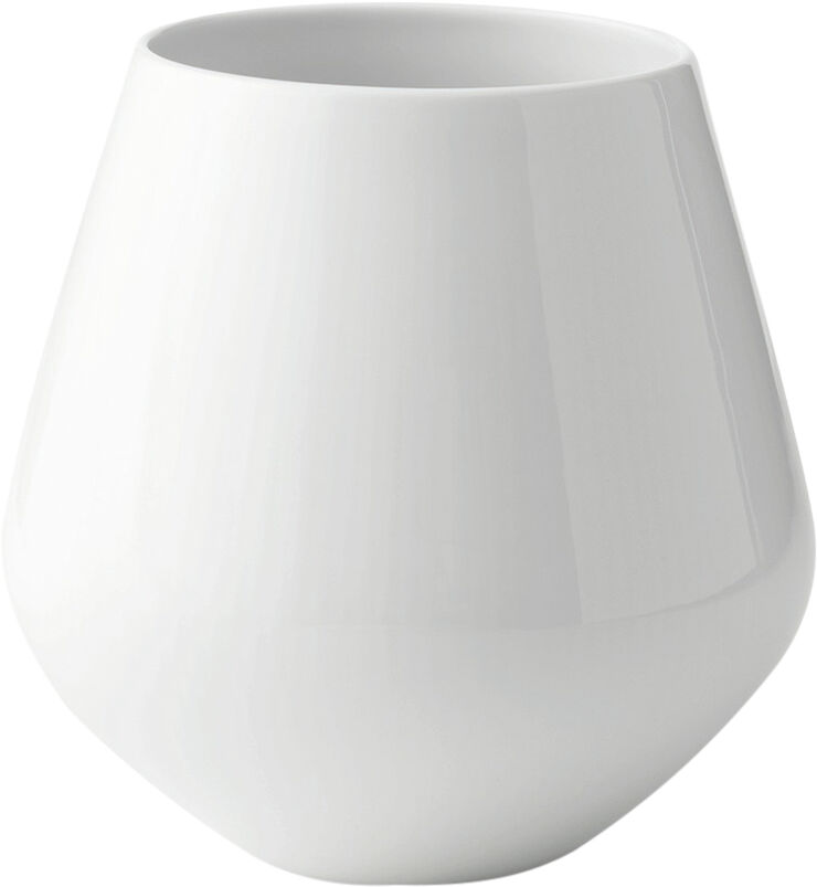 White Fluted vas stor 20,5 cm