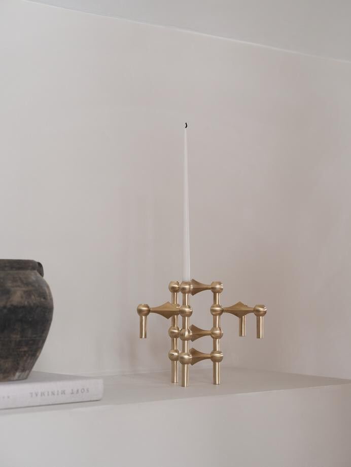 Nagel candle holder set with 3 pcs - brushed brass