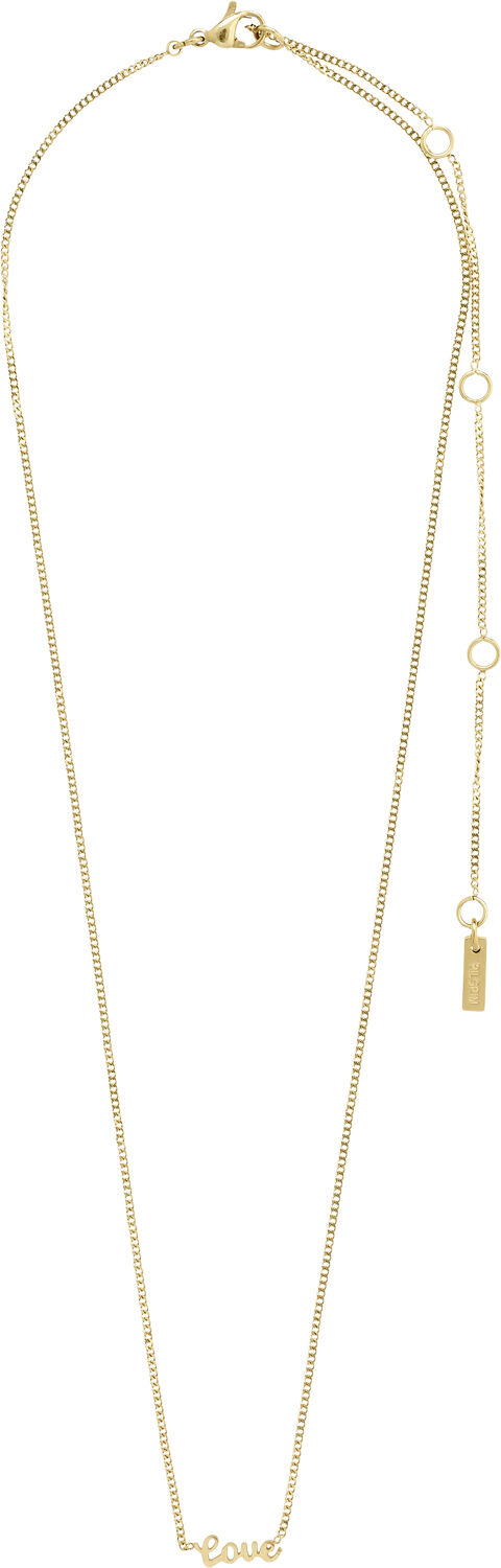 Halsk&aelig;de : Love tag : Guldbelagt