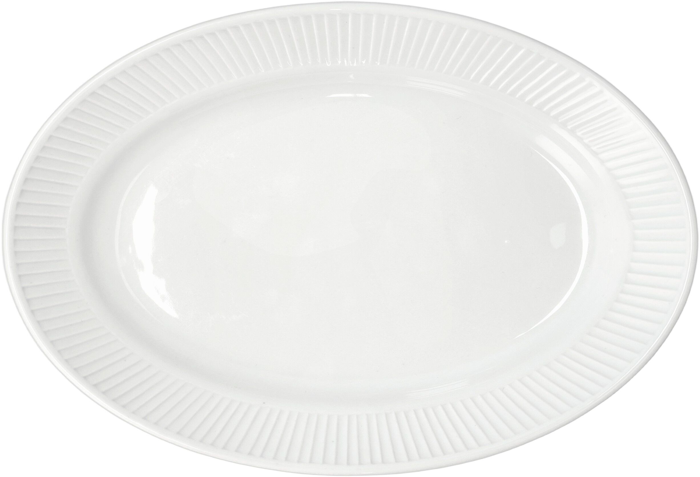 Serveringsfat Pliss&eacute; 28 x 19 cm Vit
