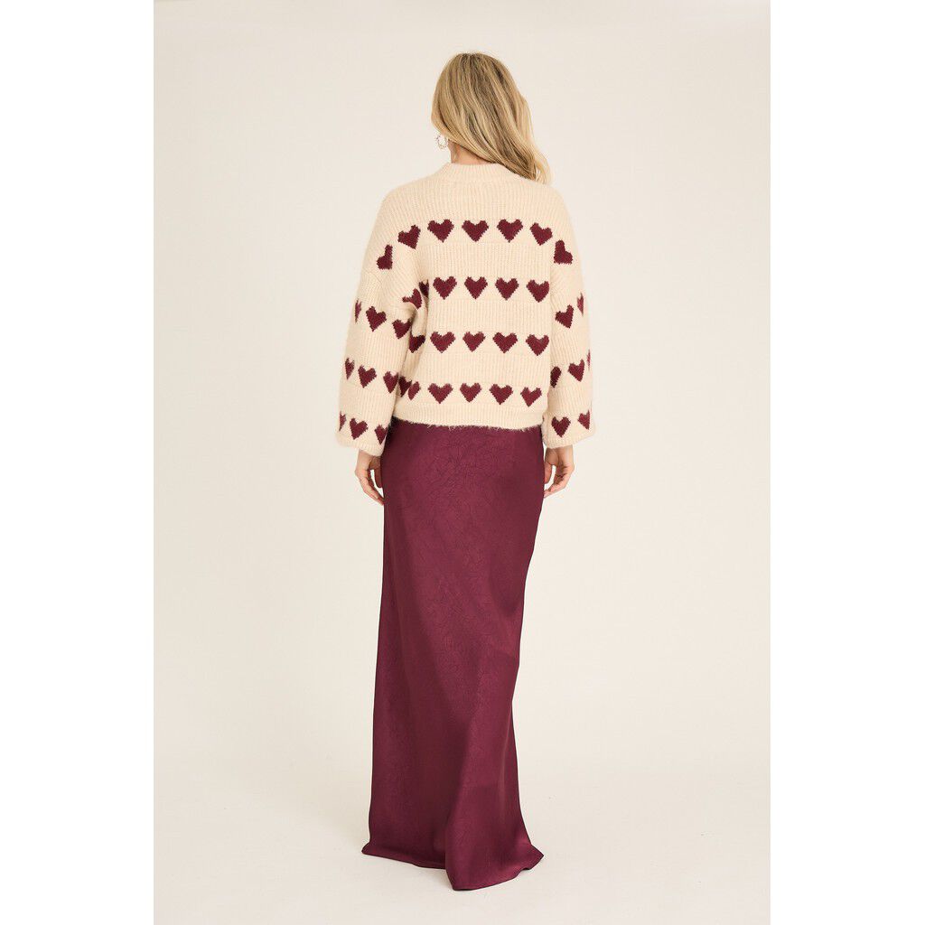 Heart knit pullover