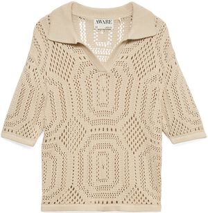 AWBAYLEE SS POLO CROCHET TOP