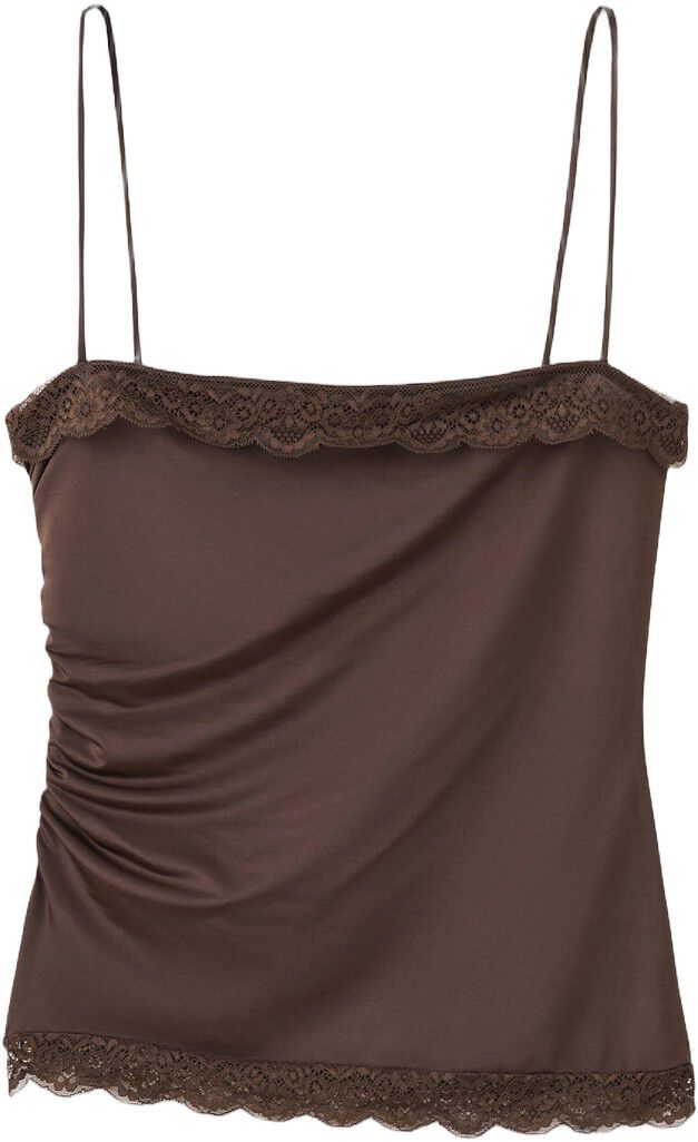 Fitted top with lace detail