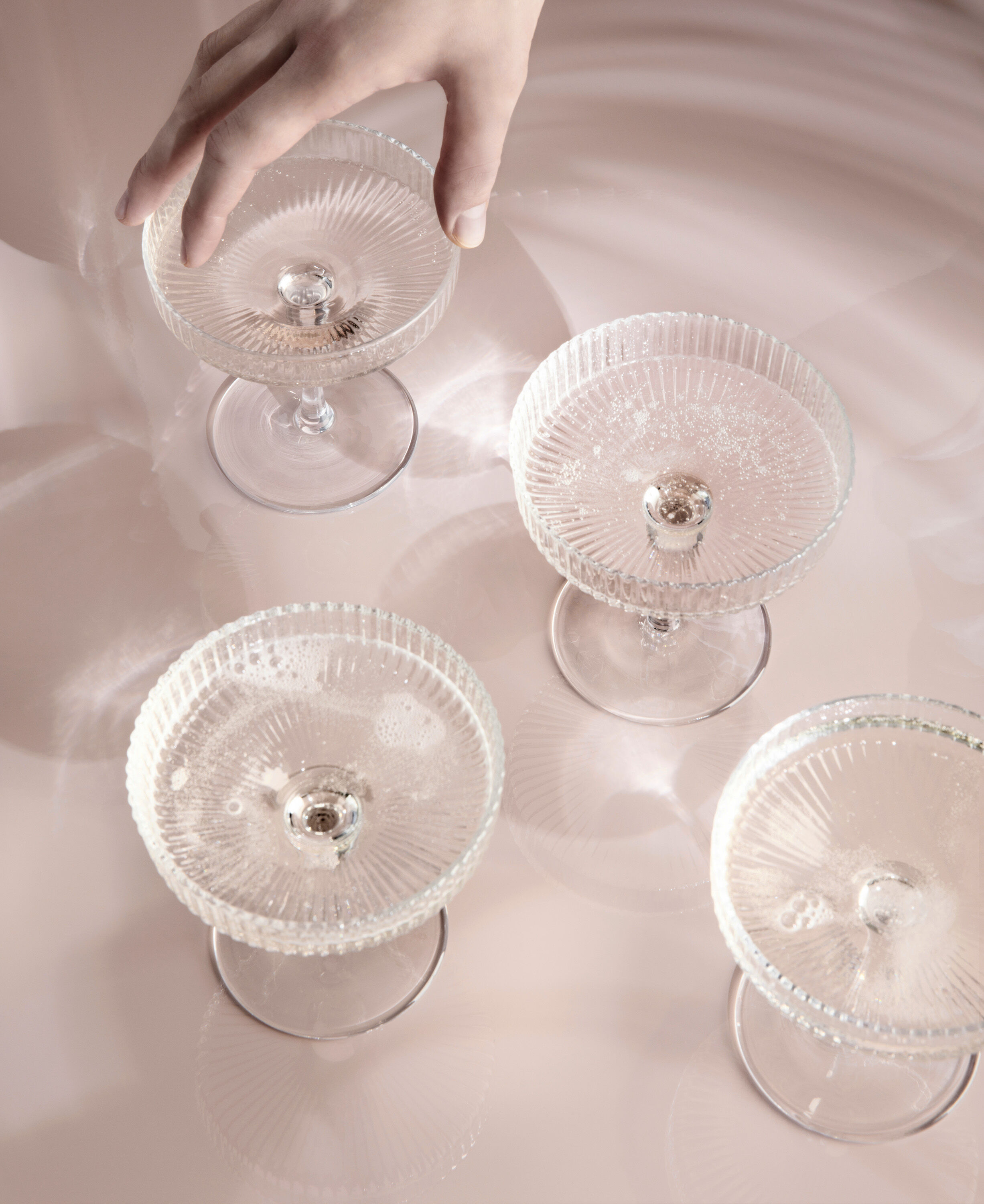 Ripple Champagne Saucers - Set of 2 - Clear