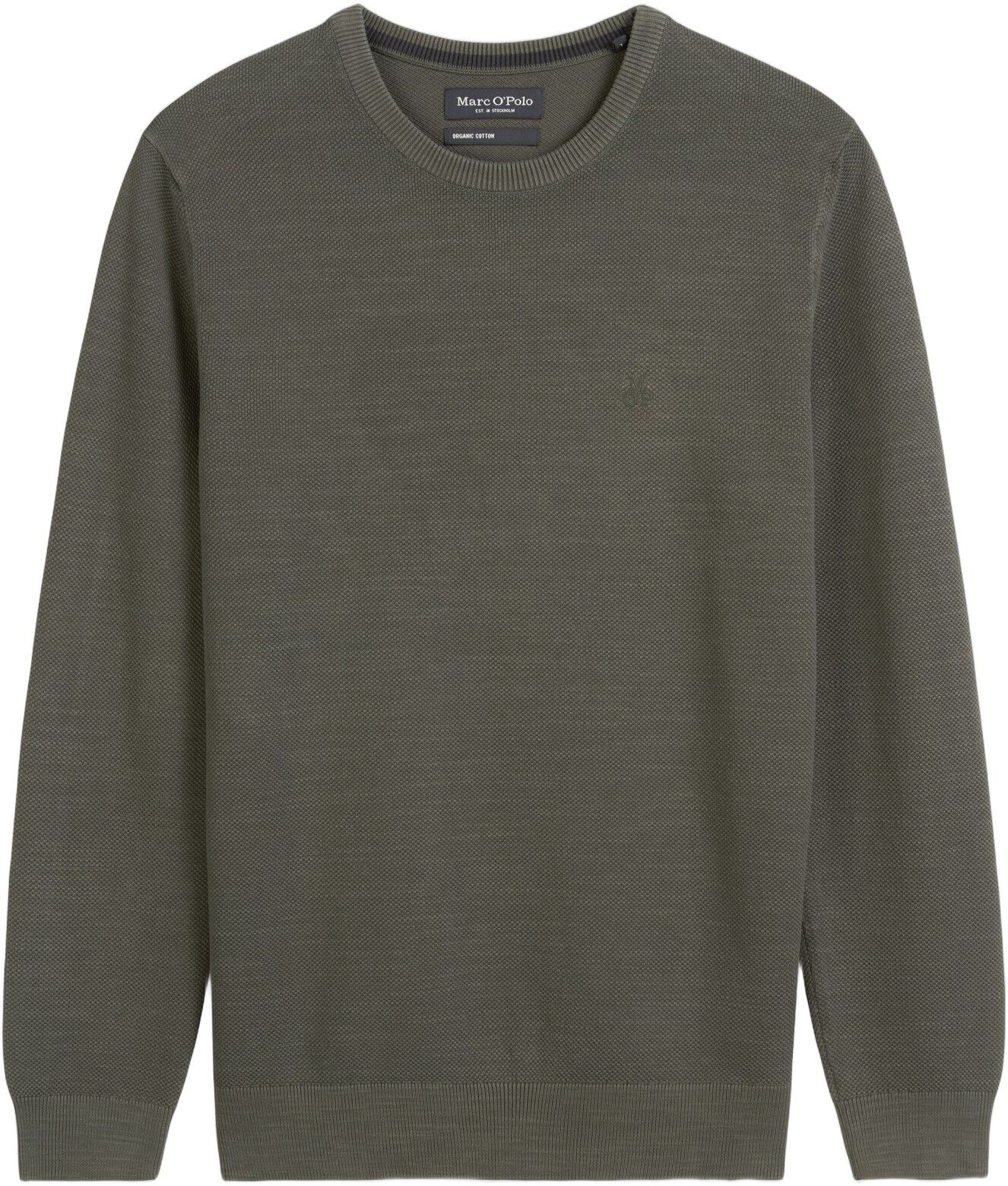 Crewneck, cotton slub, piqu&eacute; struct