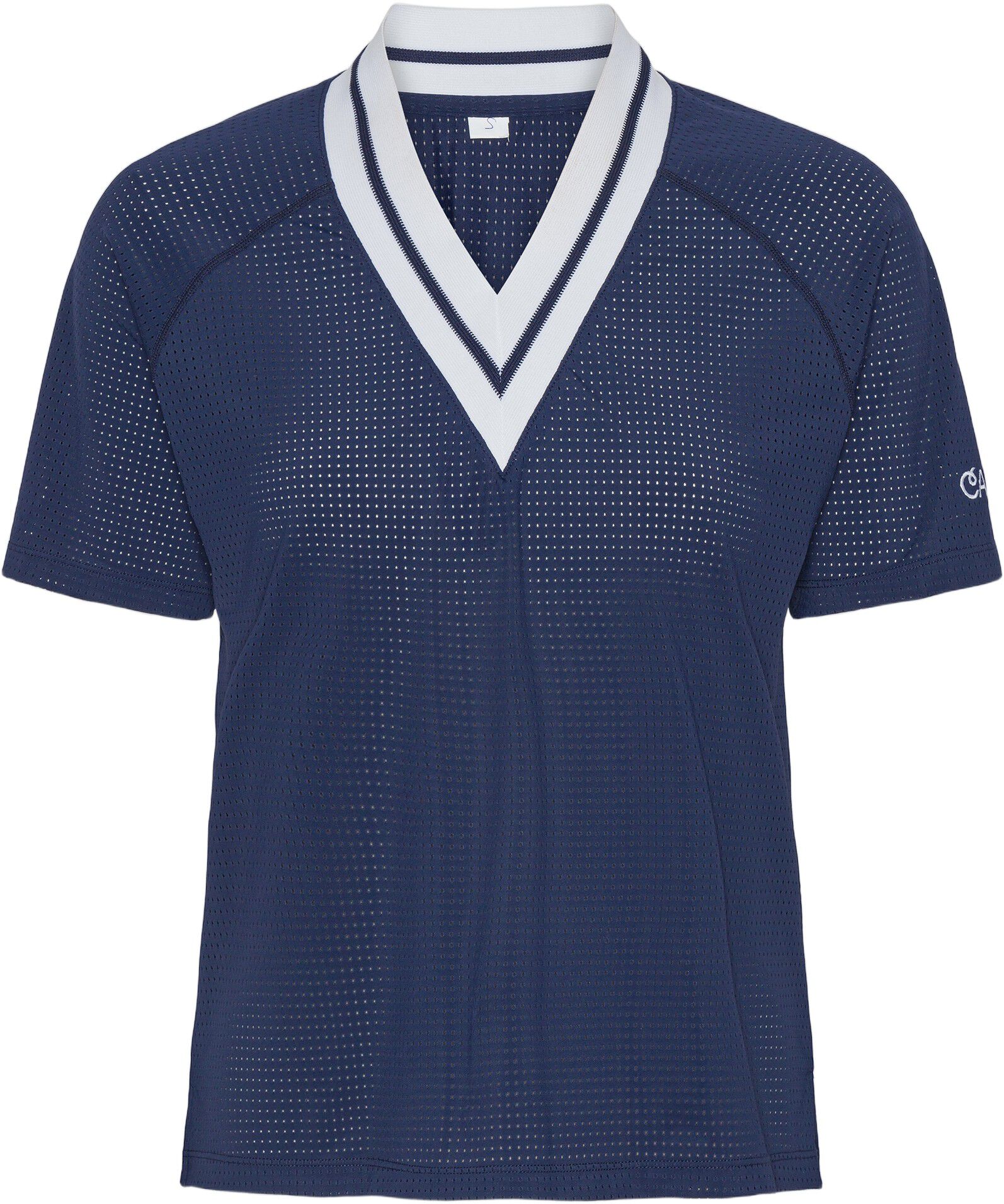 Power Play v-neck mesh tee - Ocean