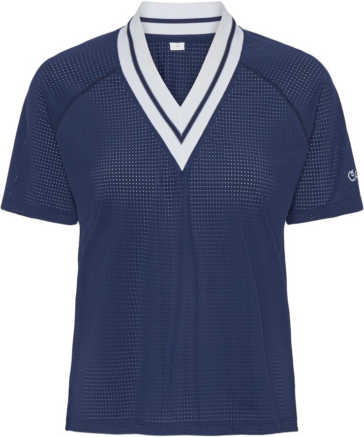 Power Play v-neck mesh tee - Ocean