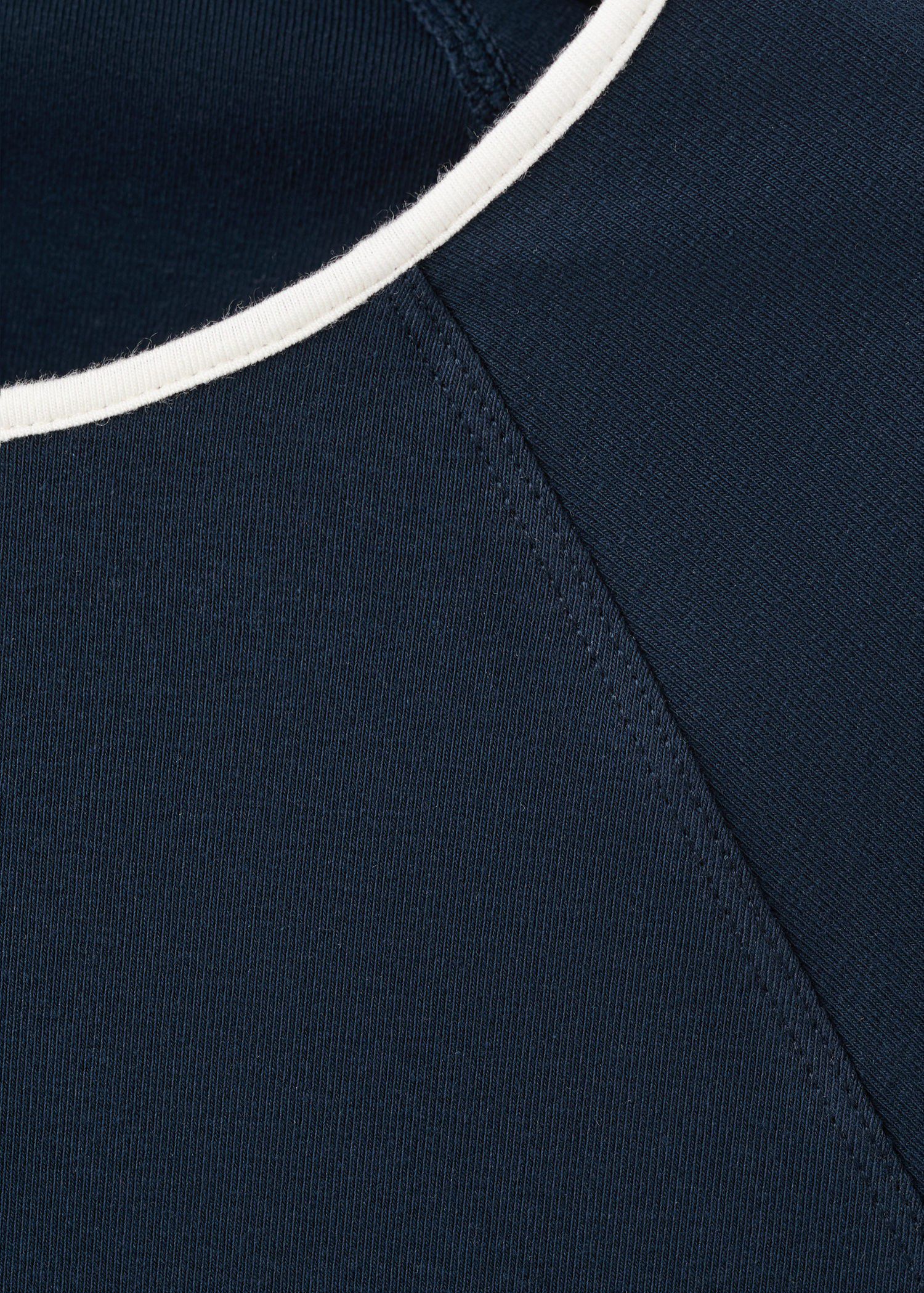 Cotton T-shirt with contrast piping