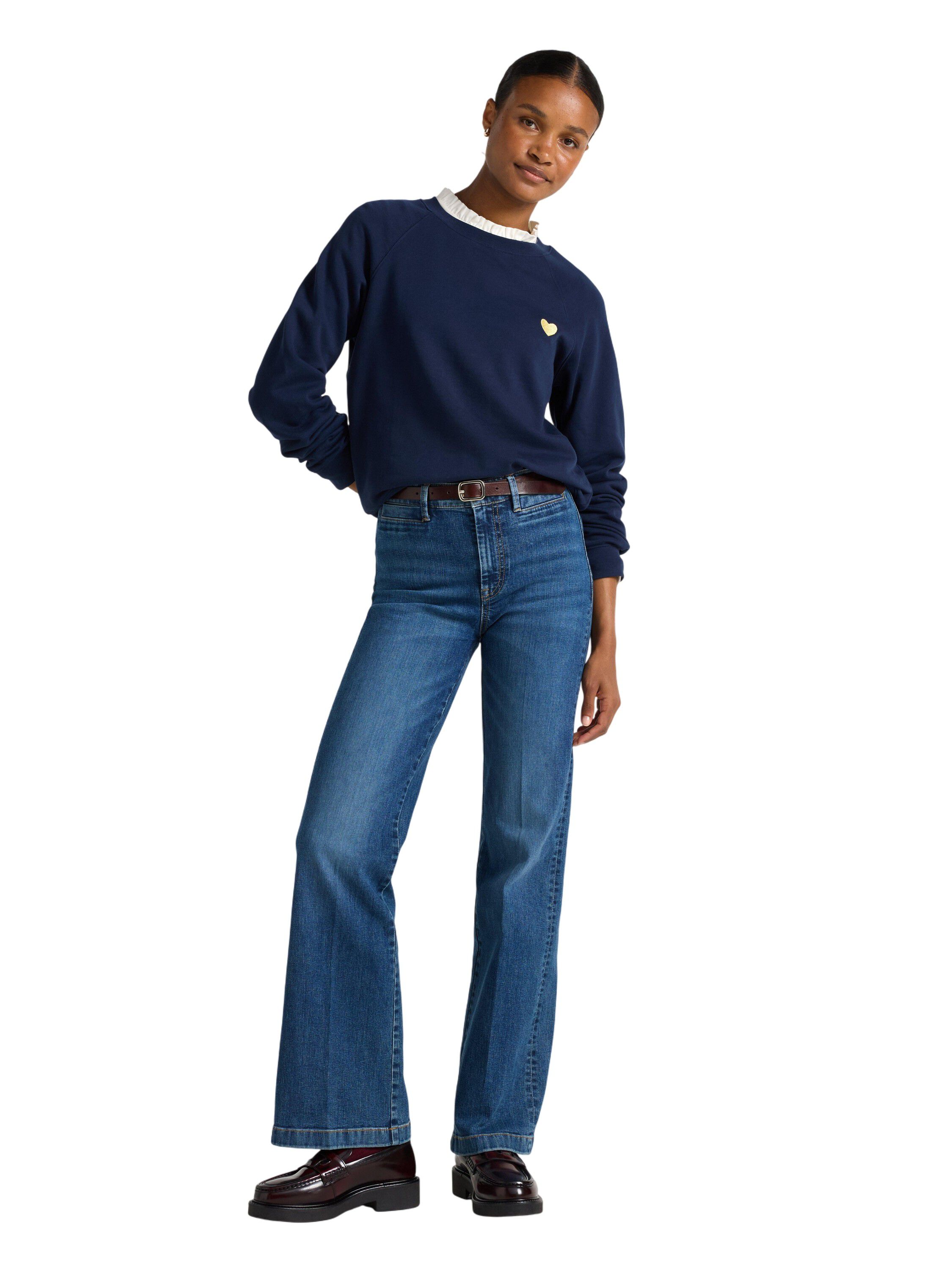 Sweatshirt i mjuk bomull med avslap