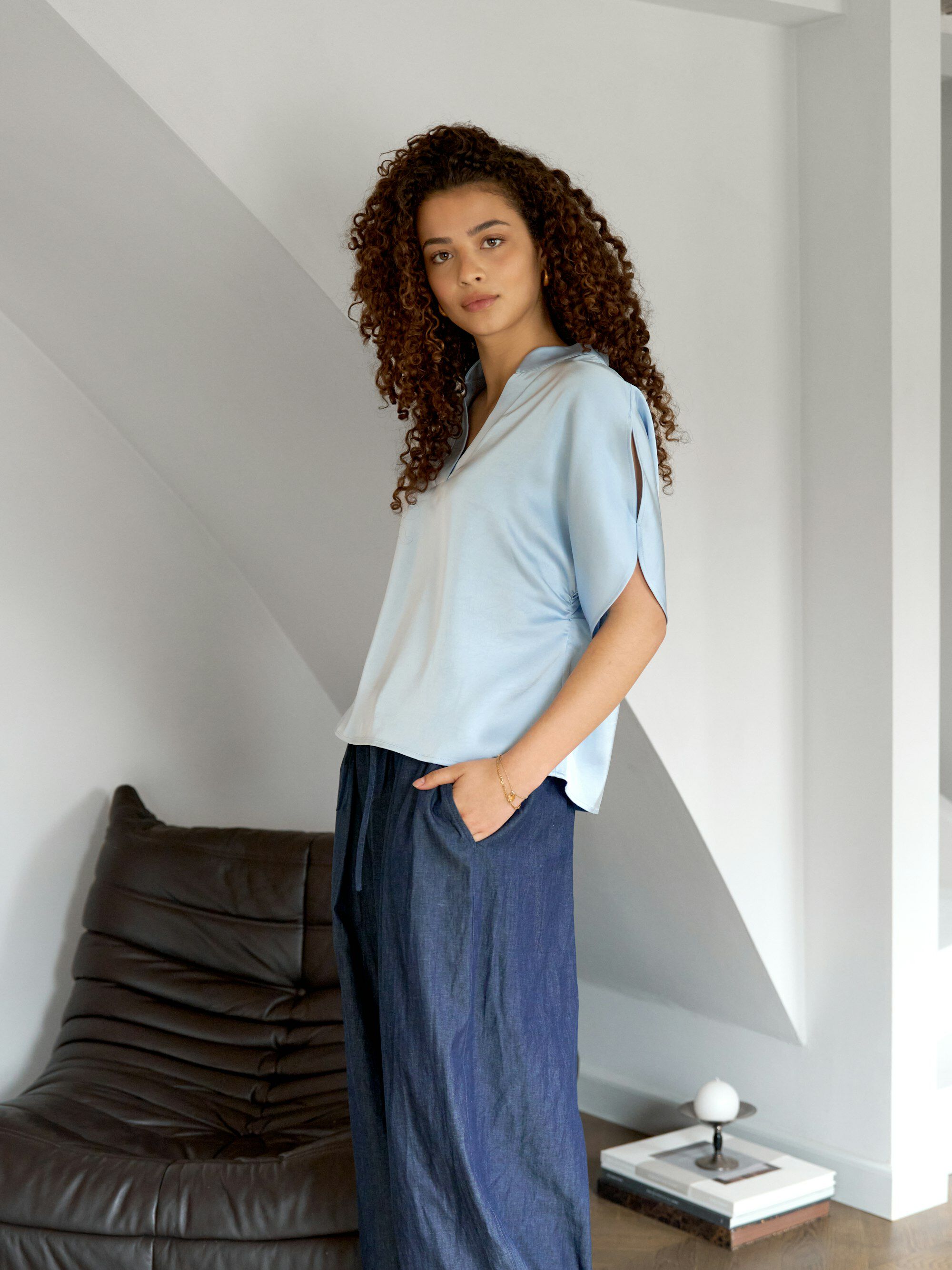 Anelle Heavy Sateen Blouse