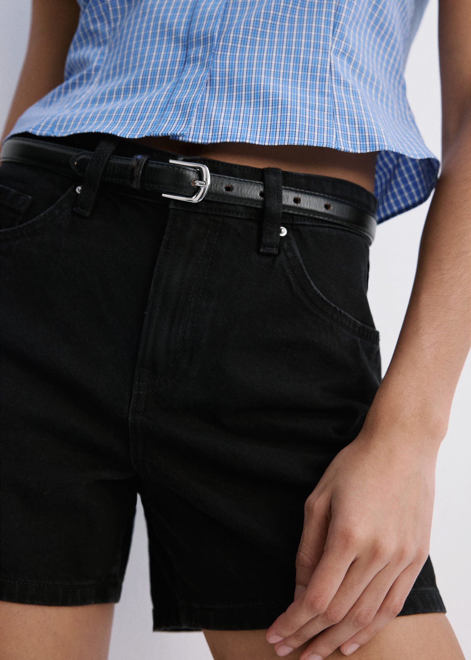 Straight-fit denim shorts