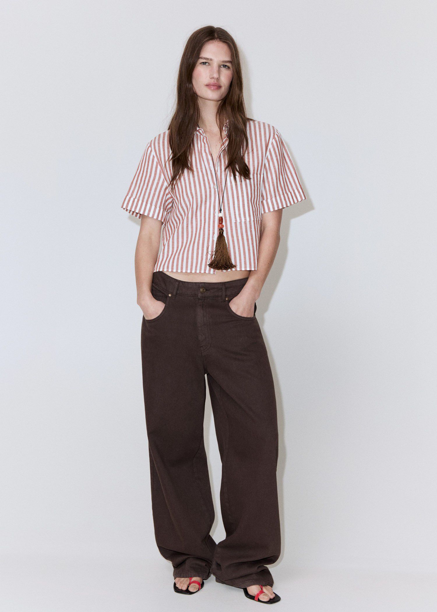 Striped cotton linen shirt
