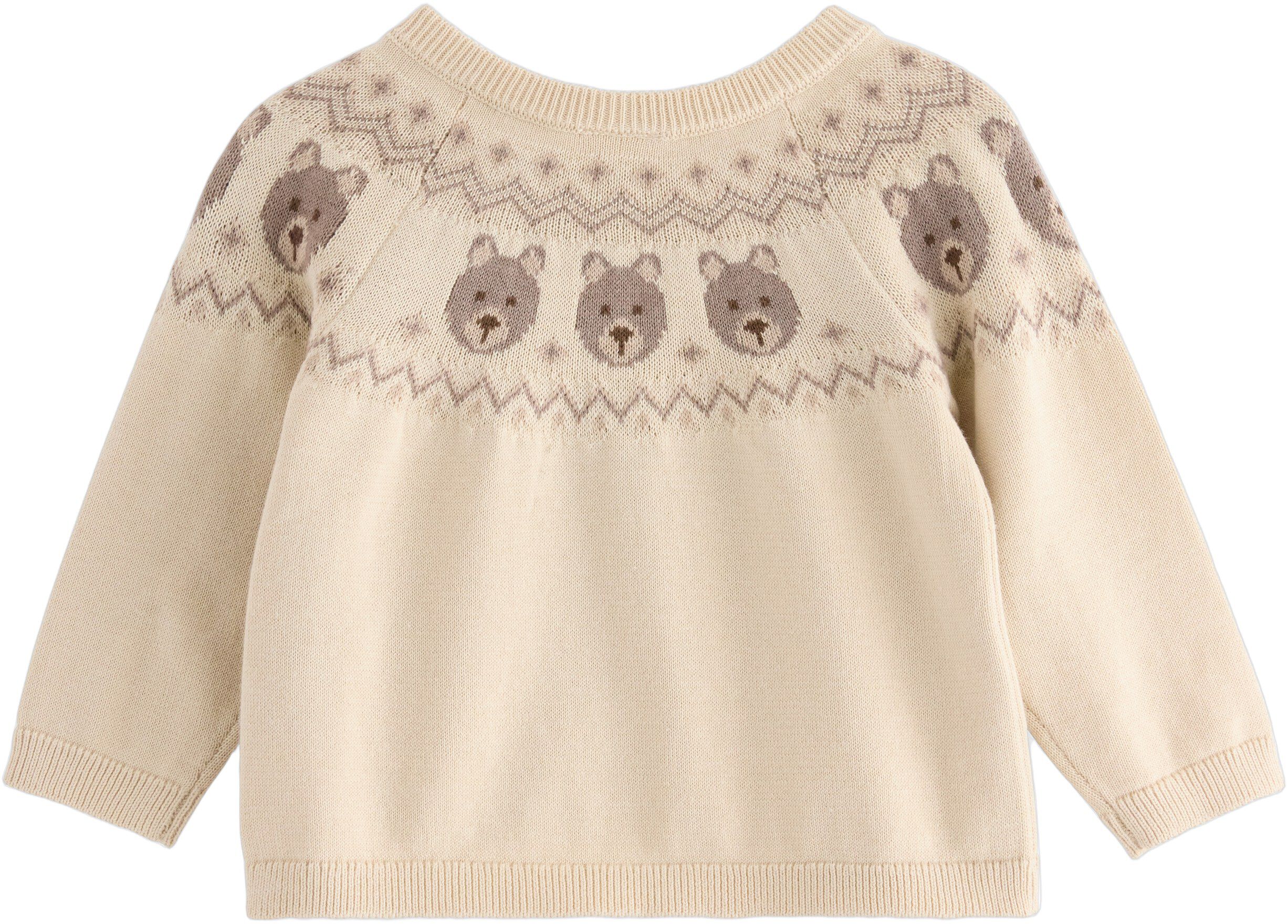 Knitted jumper with a patterned yok