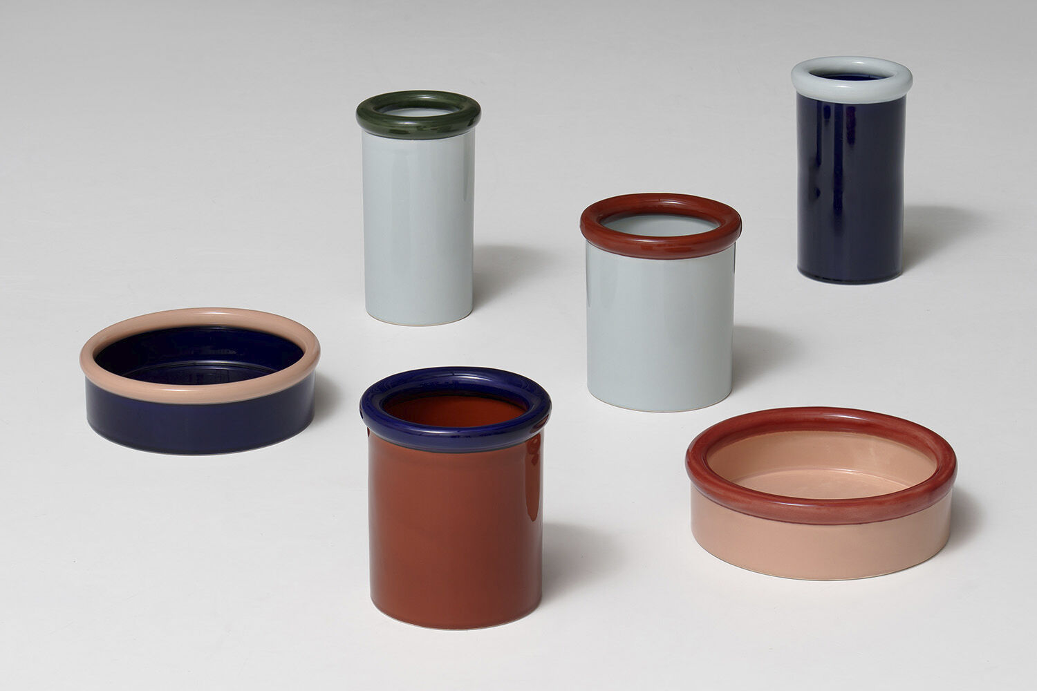 ROD Bowl ceramic H70 x &Oslash;233 Coral/Dark blue