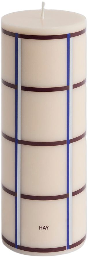 Column Candle-Medium-Off-white, bordeaux, blue and