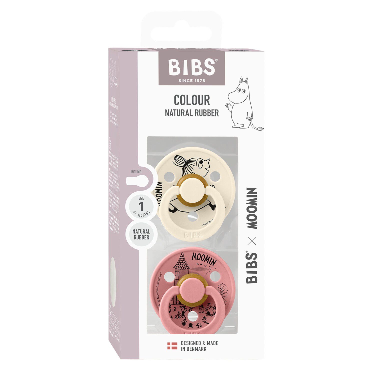 BIBS x Moomins Pacifier Colour Little My 2 PACK Latex Size 1