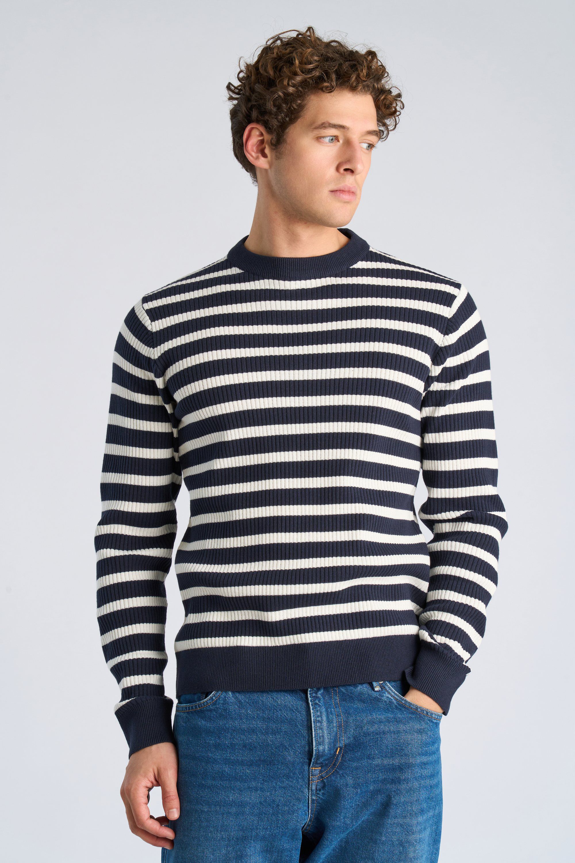 Recycled crew neck knit L/S