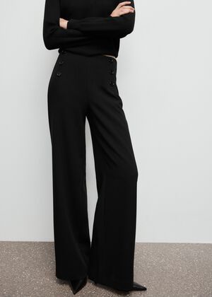 Wide leg trousers with buttons
