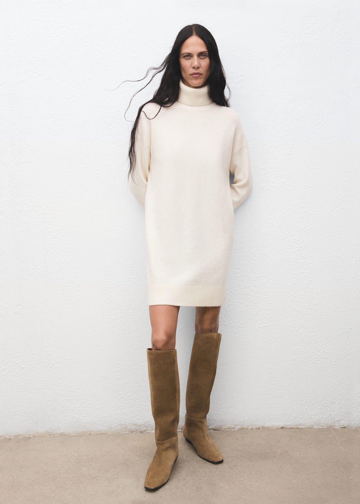 Knitted turtleneck dress
