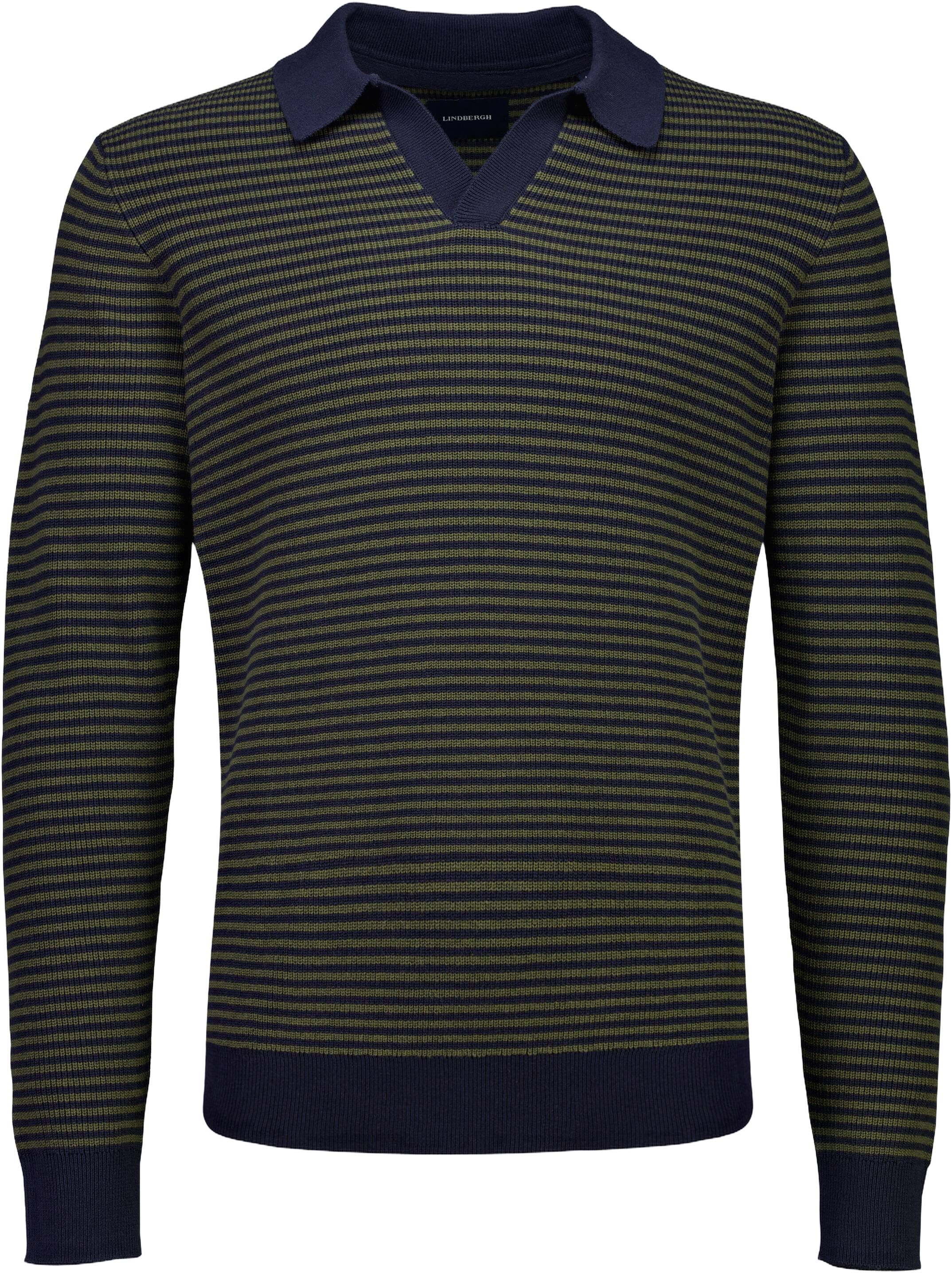 Recycled v-neck polo knit L/S