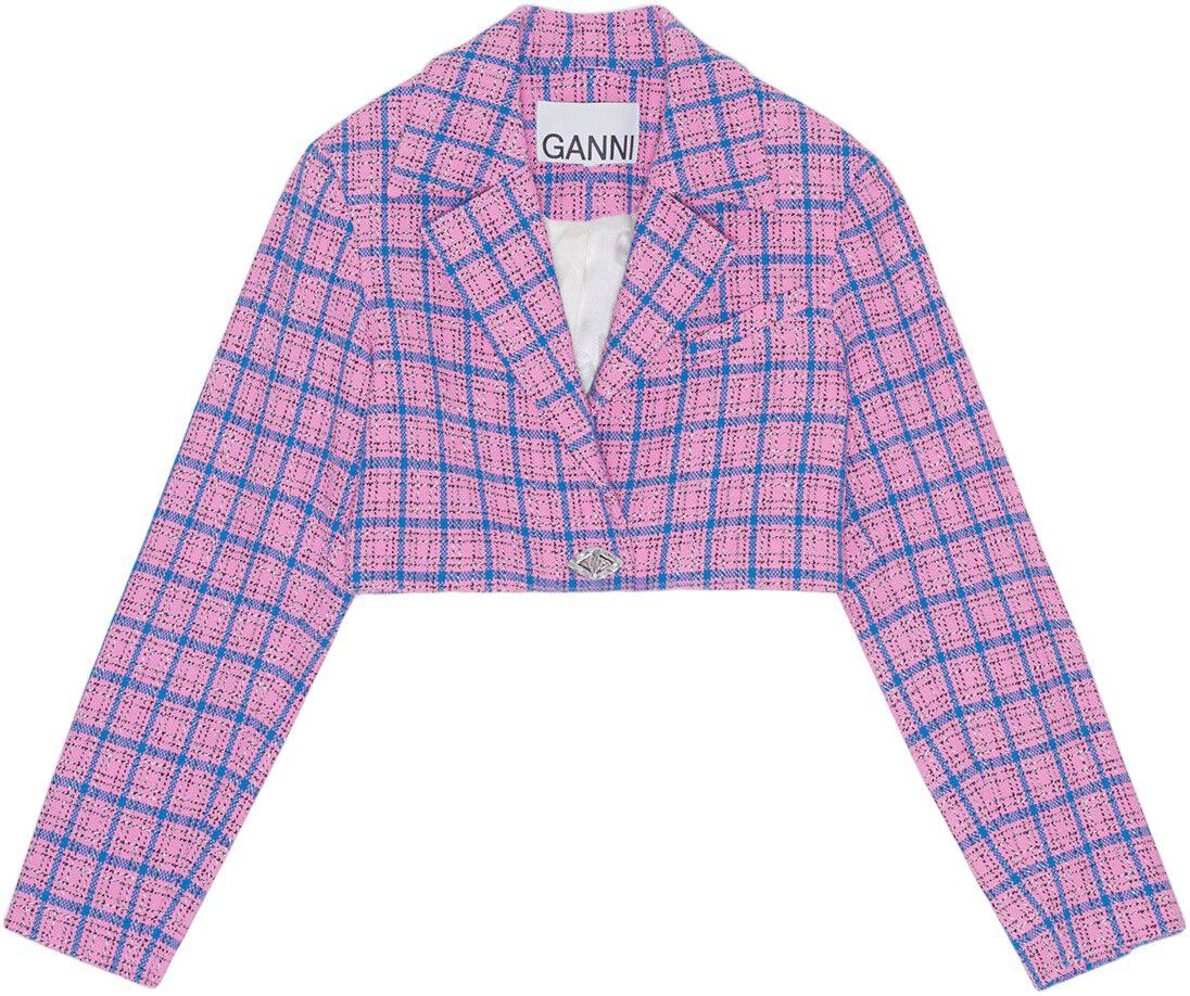 Check Suiting Cropped Blazer