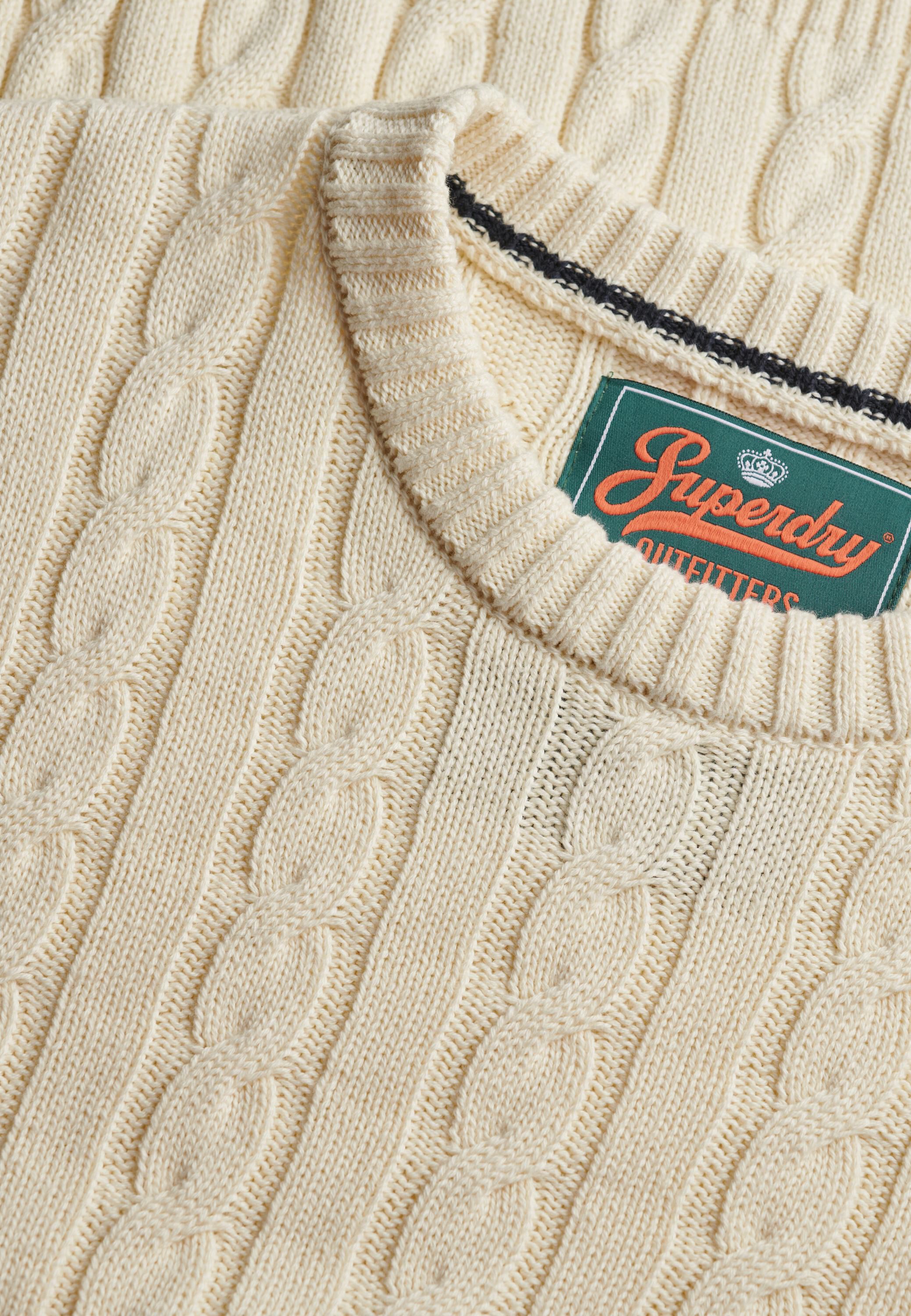 COTTON CABLE KNIT CREW